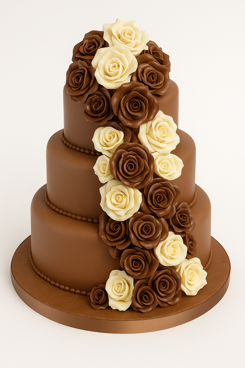Chocolate Rose Cascade Combination Cake