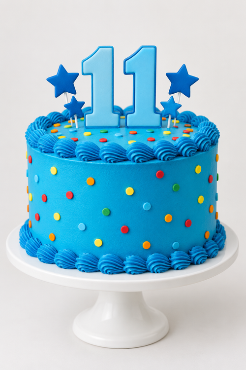 Blue Star Number Birthday Cake