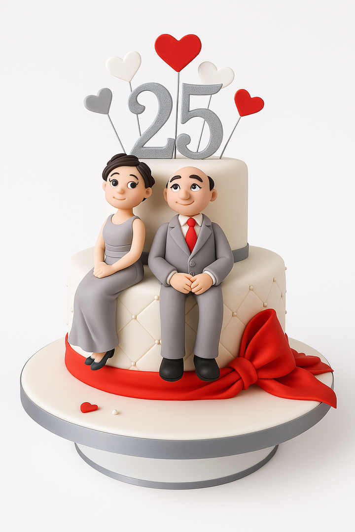 Silver Soirée Anniversary Cake