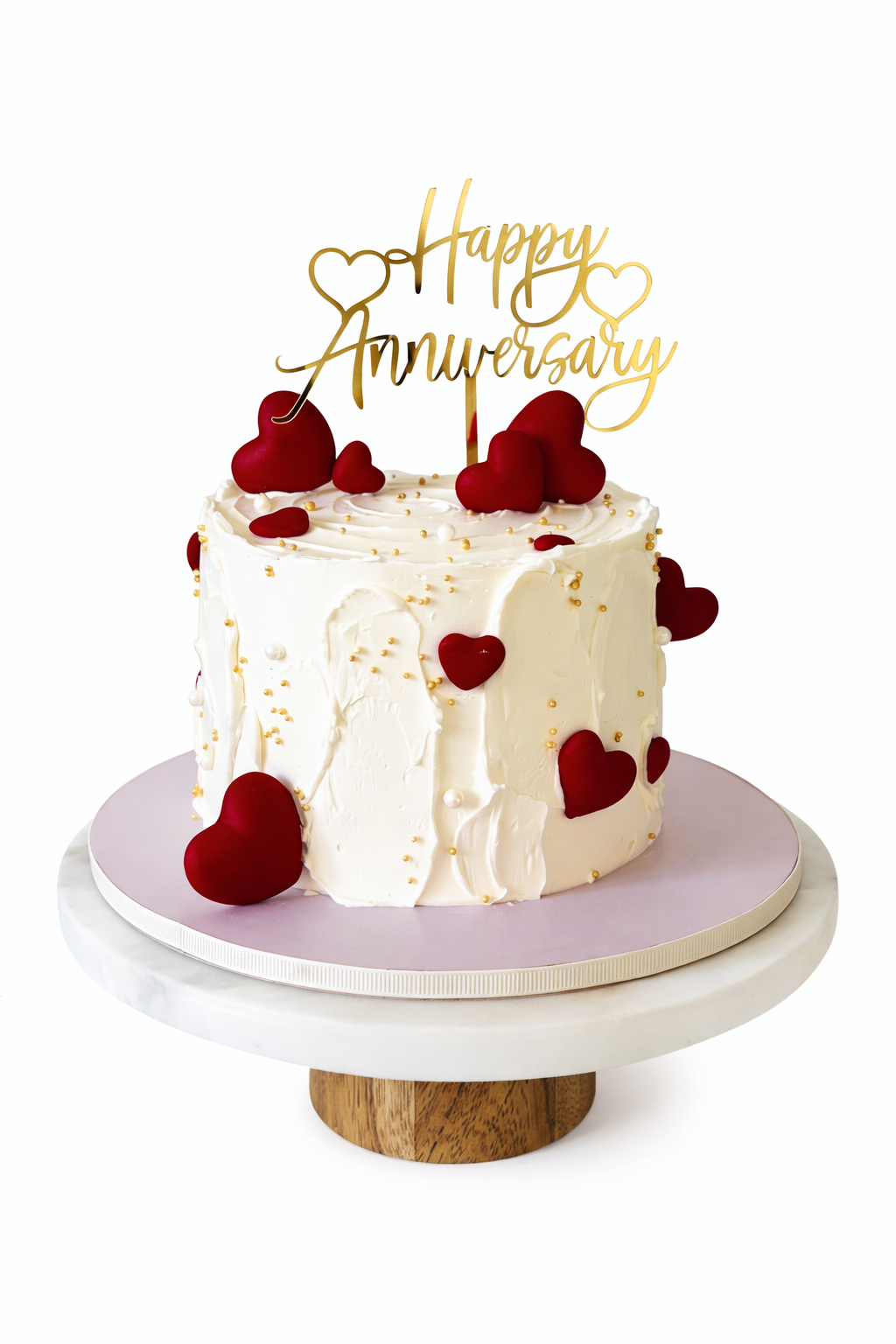3D Hearts Anniversary Cake