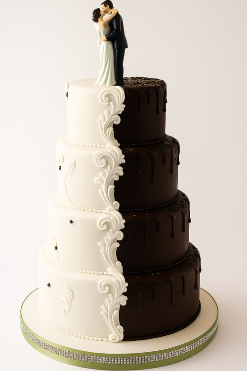 Half & Half Love Combination Cake