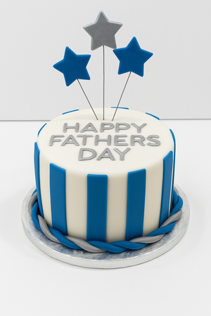 Blue Stripes & Stars Cake