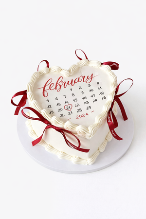 Calendar Theme Cream Anniversary Cake