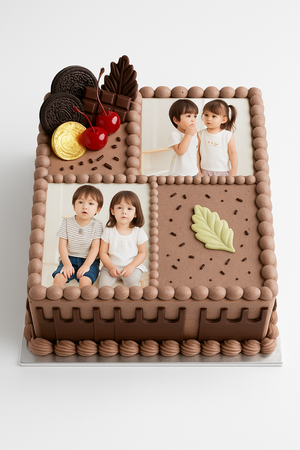 Personalised Chocolate Photo Cream Cake