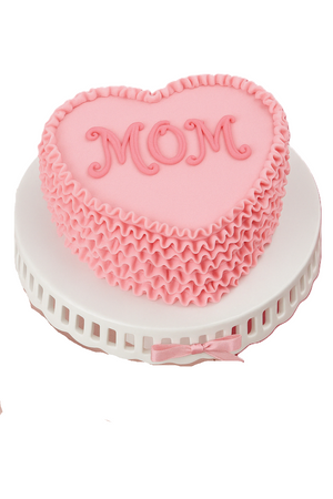 Heart-Shaped Ruffled "Mum" Cake