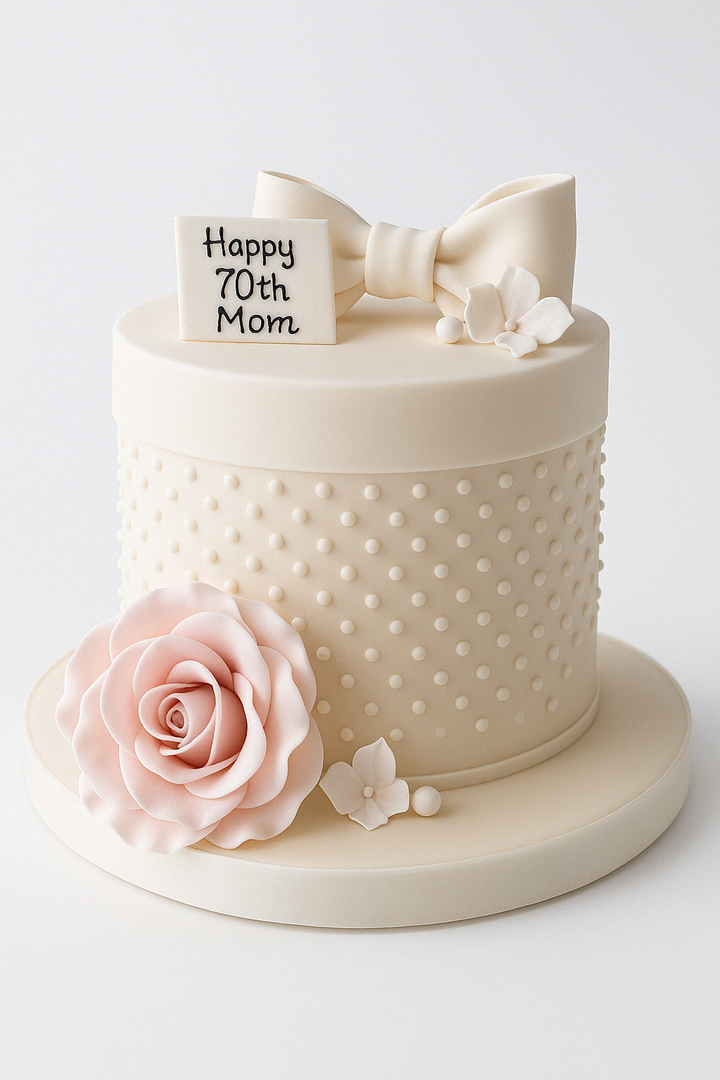 Graceful Rose & Bow Mum Cake