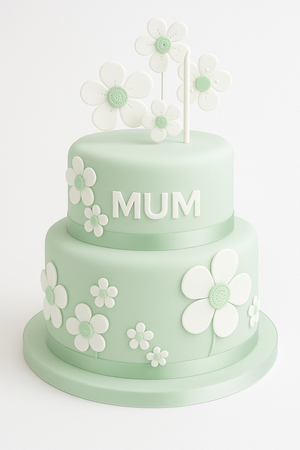Mint Green Floral Mum Cake