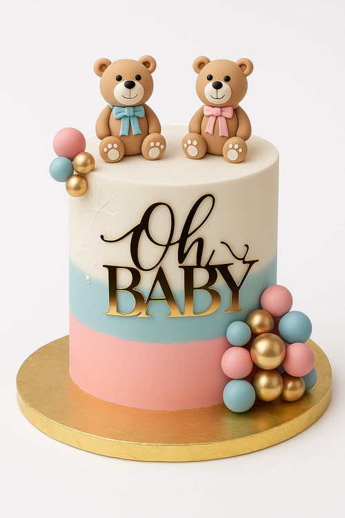 Oh Baby Teddy Reveal Cake