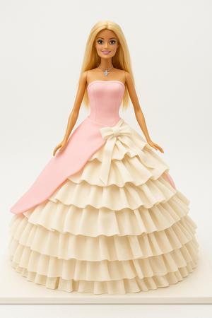 Pink Princess Gown Combination Cake