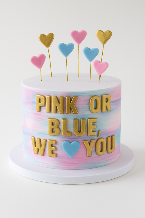 Pink or Blue Watercolour Cake