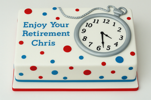 Pocket Watch Retirement Celebration Cake