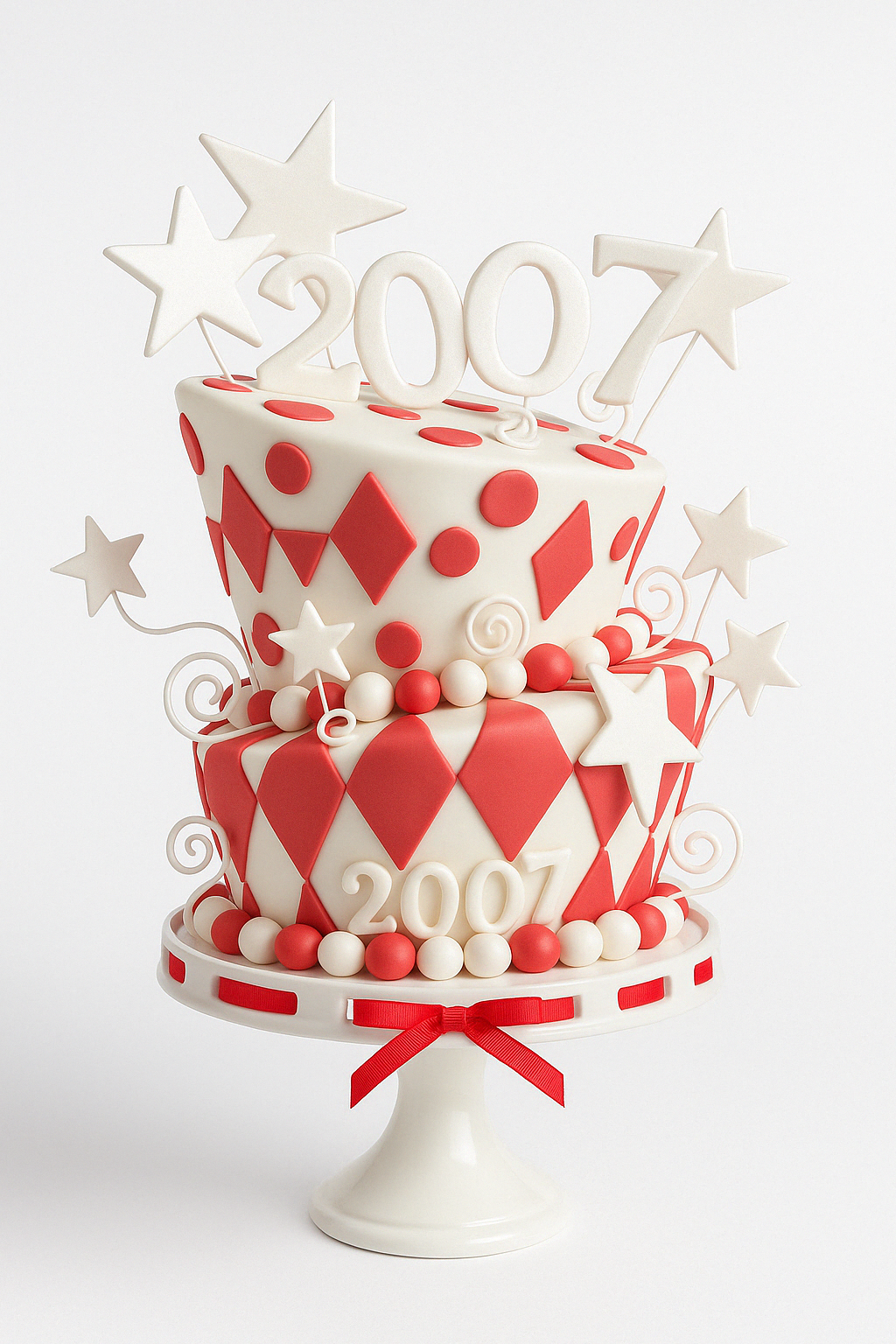 Red & White Carnival Celebration Cake
