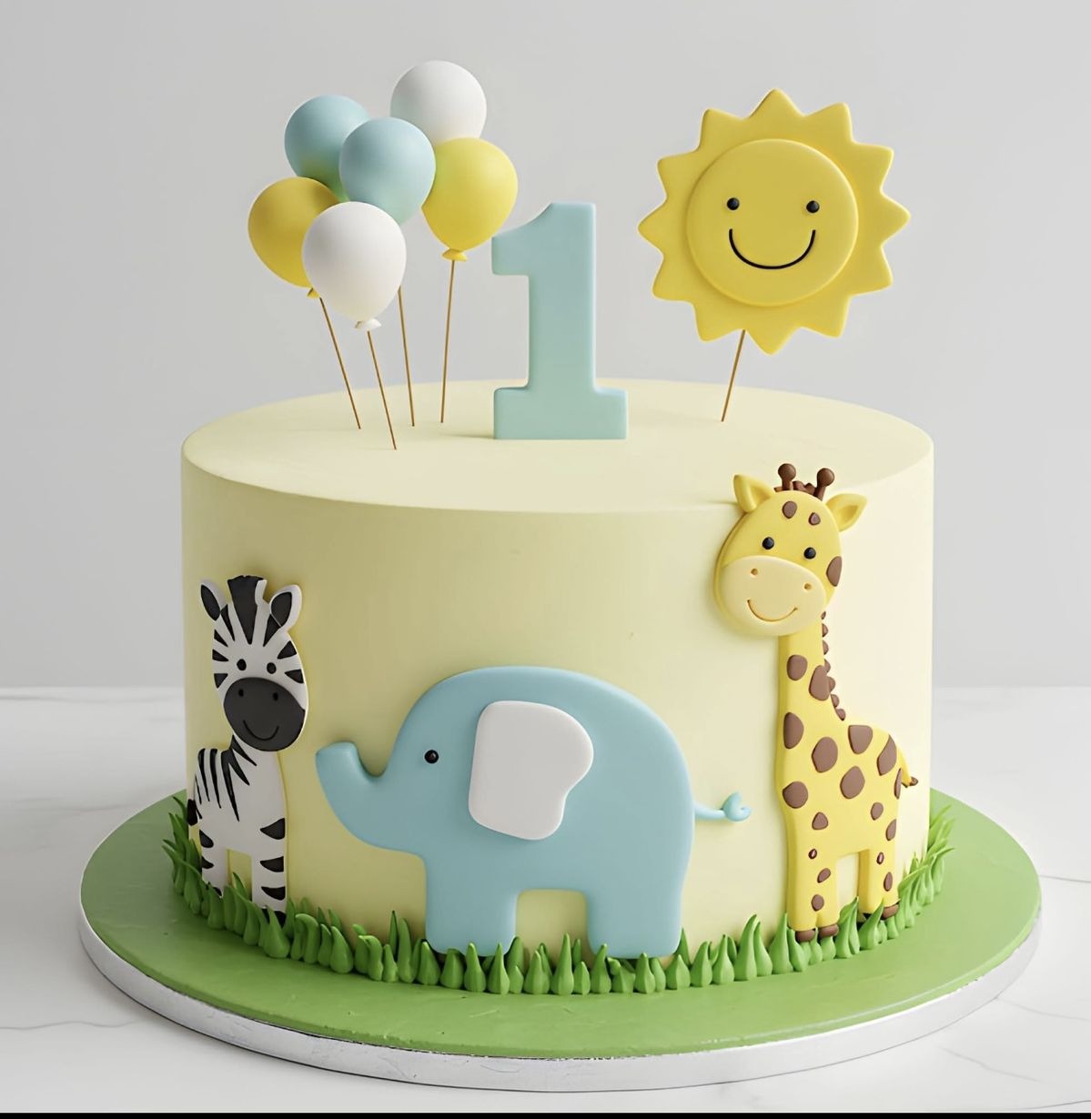 Little Safari First Birthday Cake