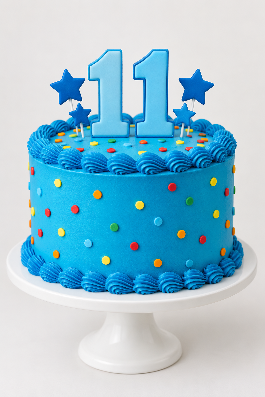Blue Star Number Birthday Cake