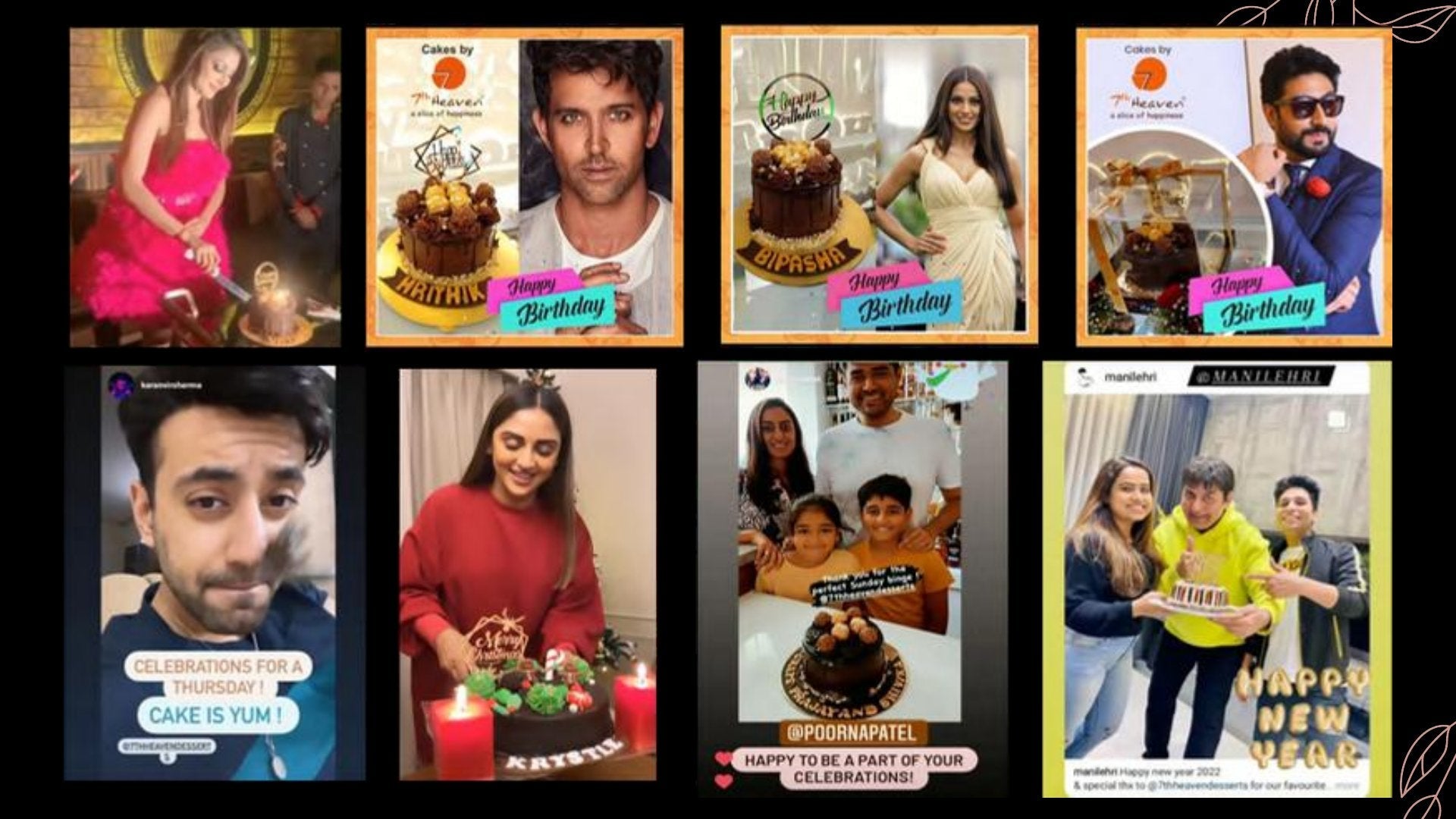 Celebrities celebrating with 7th Heaven cakes