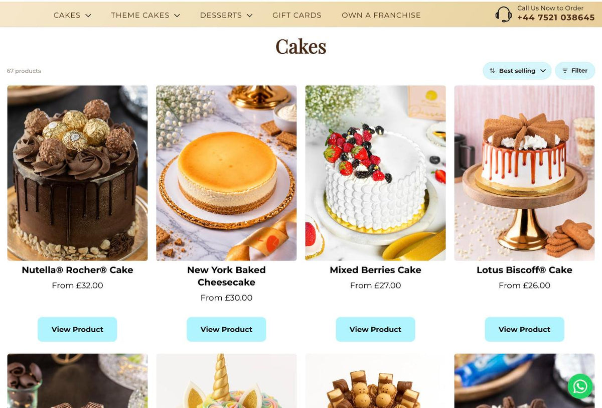 7th Heaven UK website cakes collection