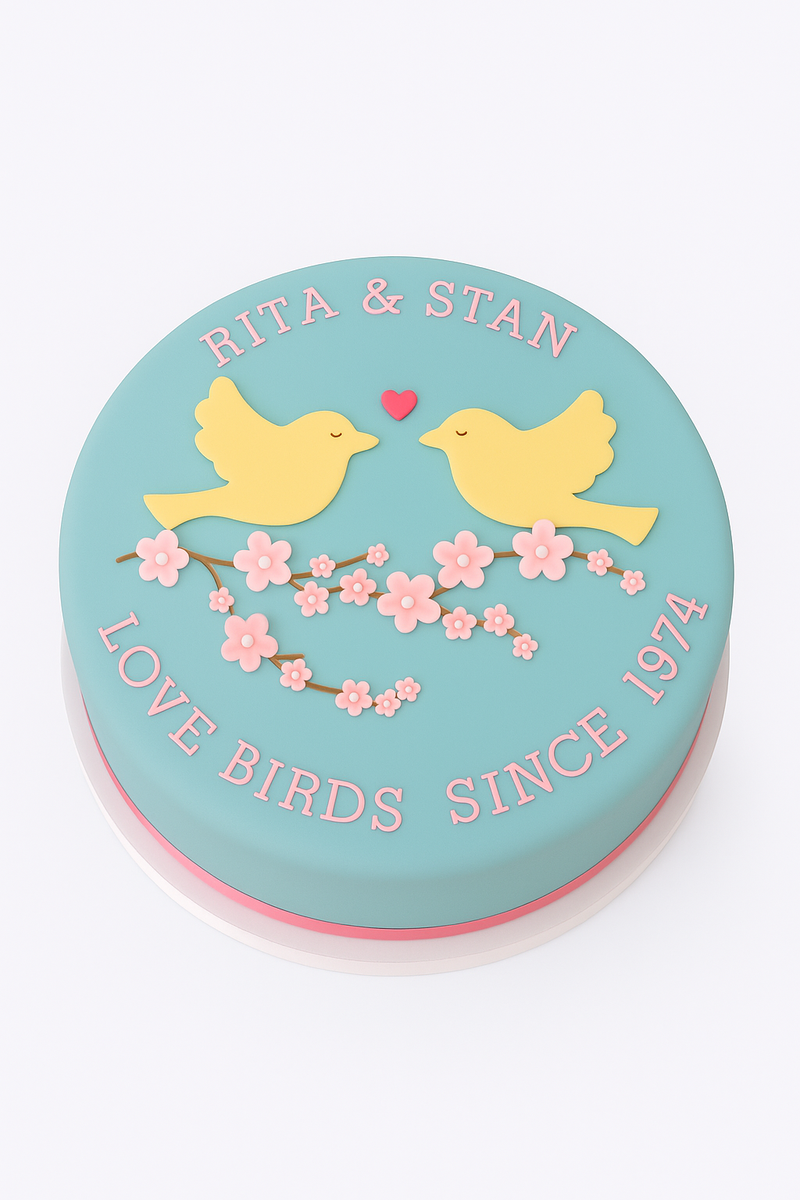 Sweet "Love Birds" Theme Cake