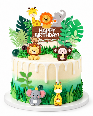 Jungle Safari Animals Birthday Cake