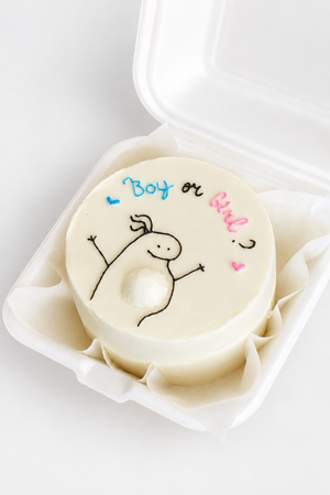 Minimal Baby Announcement Bento Cake