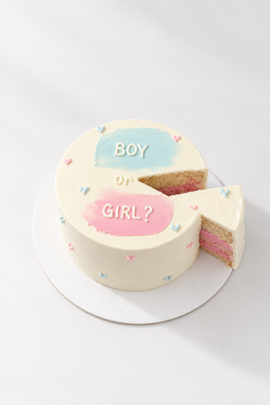 Pastel Polka Dot Boy or Girl Reveal Cake