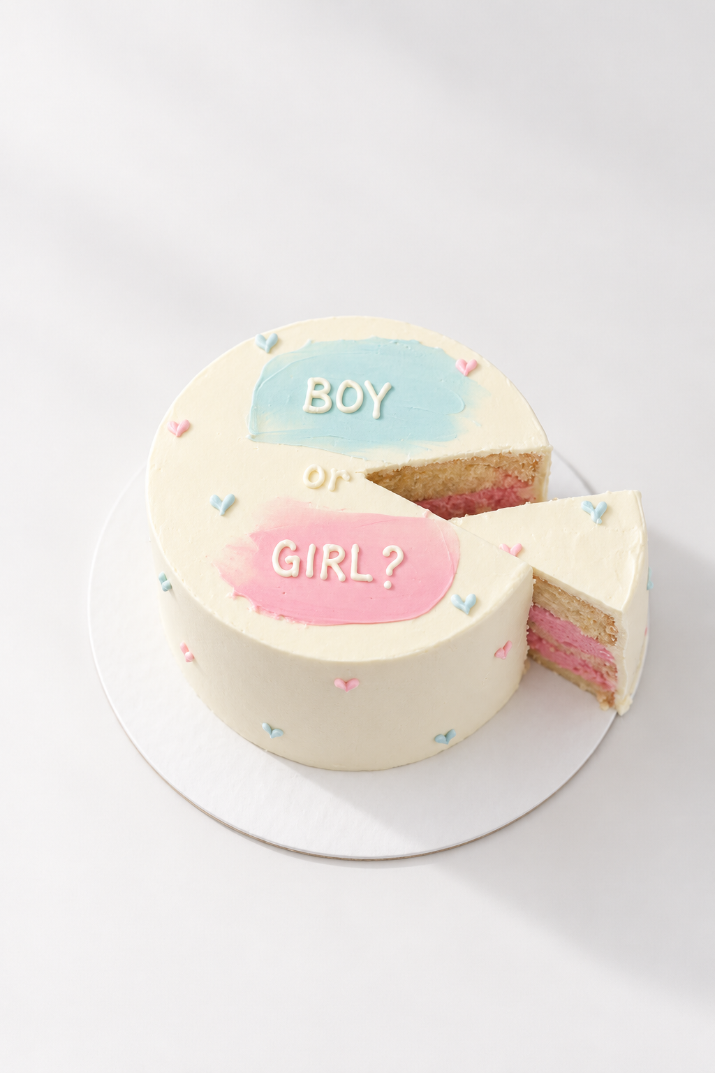 Pastel Polka Dot Boy or Girl Reveal Cake