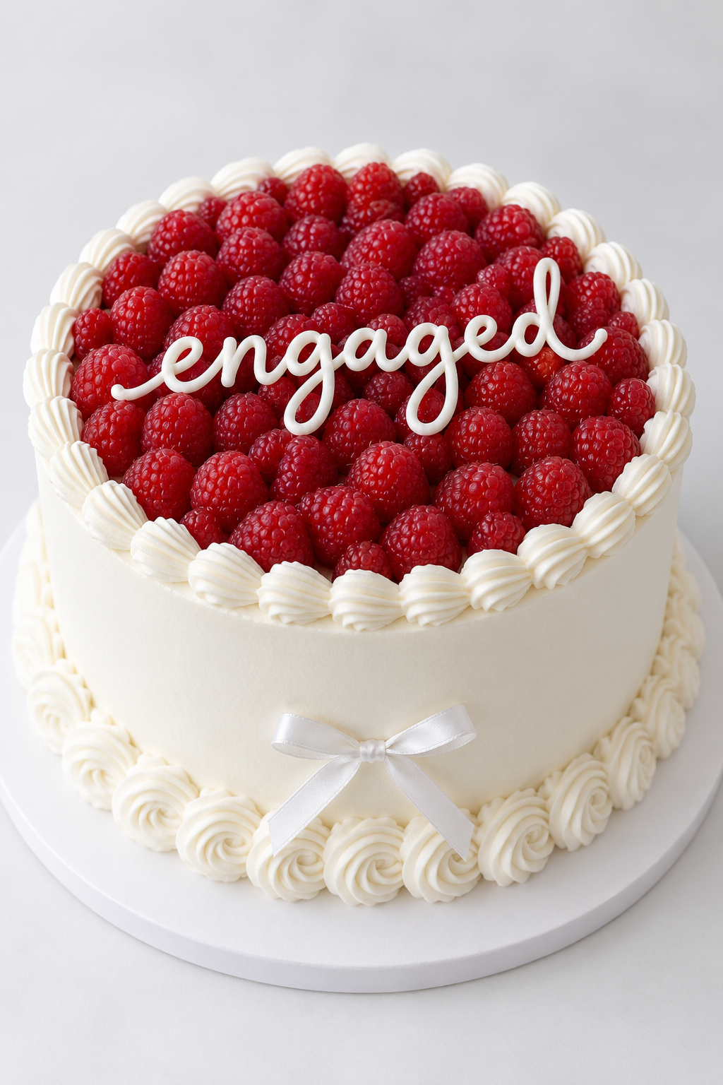Raspberry Crown Engagement Cake