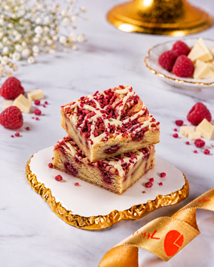 Raspberry & White Chocolate Blondie Brownie