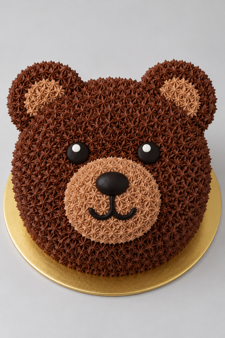 Teddy Bear Face Cream Cake